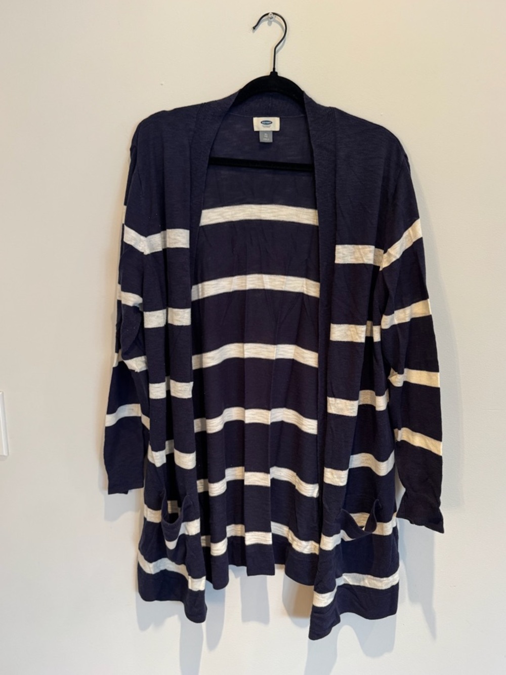 Old Navy Navy and White Striped Open-Front Cardigan Size XL